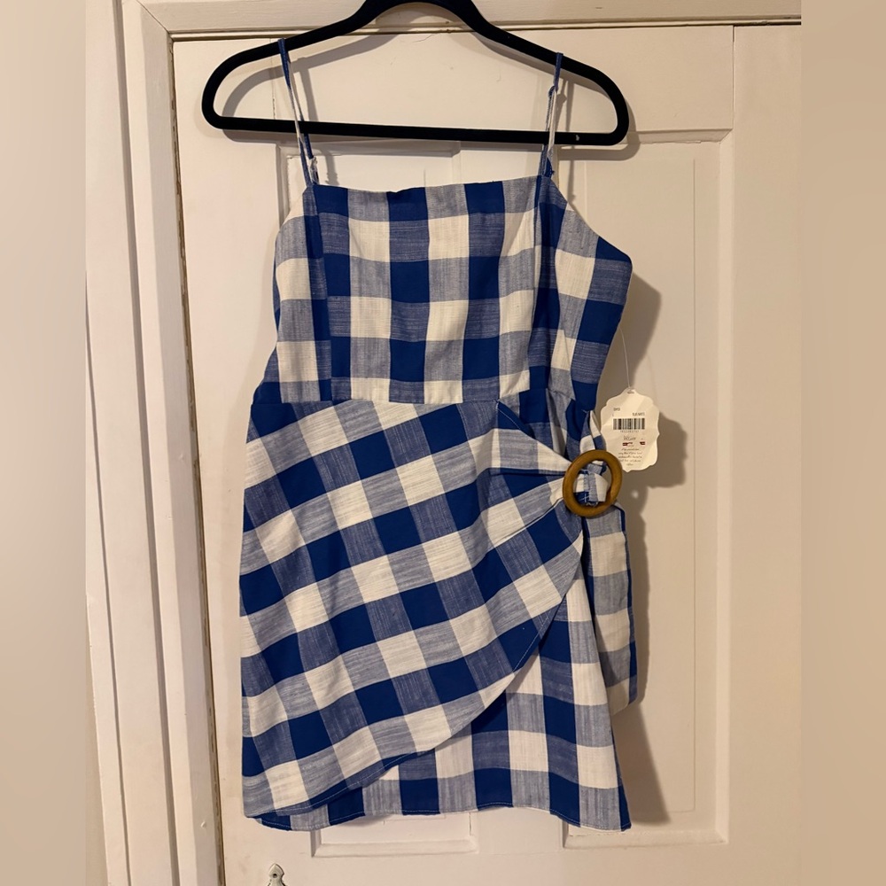 Blue and White Checkered Dress